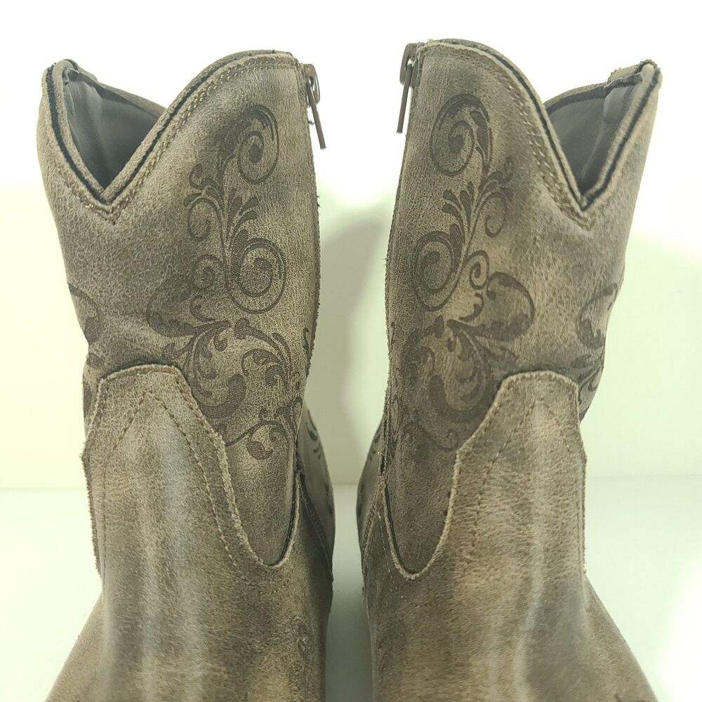 Roper Short Stuff Womens Size 11 Western Boots Ankle Booties Brown Side Zip EUC - Picture 8 of 16